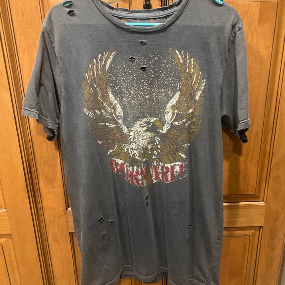 Distressed Gray Graphic T-Shirt